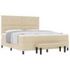 vidaXL Box spring seng med hovedg&aelig;rde Creme 180 x 200 cm Stof