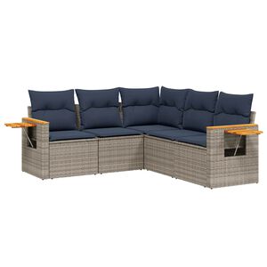 vidaXL sofas&aelig;t til haven 5 dele med hynder polyrattan gr&aring;