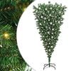 vidaXL Omvendt kunstigt forlystelses juletre med kugles&aelig;t Gr&oslash;n 210 cm