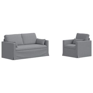 vidaXL Sofa S&aelig;t 2 stk. Lysegr&aring; Stof