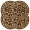 vidaXL d&aelig;kkeservietter 4 stk. rund 38 cm jute m&oslash;rkebrun