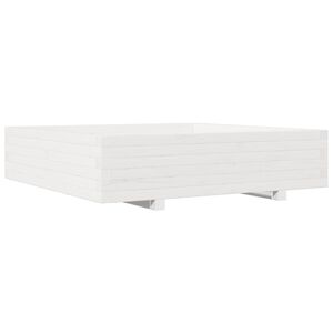 vidaXL plantekasse 100x100x26,5 cm massivt fyrretr&aelig; hvid