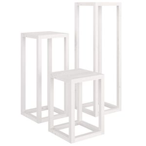 vidaXL plantestativer 3 stk. massivt fyrretr&aelig; hvid