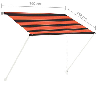 vidaXL foldemarkise 100x150 cm orange og brun