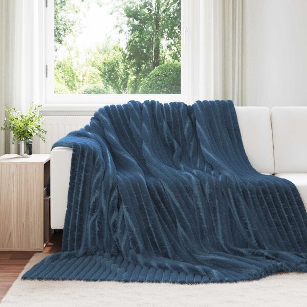 vidaXL Kastet&aelig;pper 6 pcs M&oslash;rkebl&aring; 270 x 240 cm Fleece