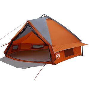 vidaXL Teepee Telt 8-Personer med tag Gr&aring; og orange 490 x 410 x 210 cm