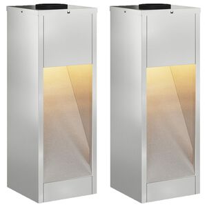 vidaXL Solar Led Sti Lys 2 stk. Varm hvid 18 x 18 x 50 cm Galvaniseret