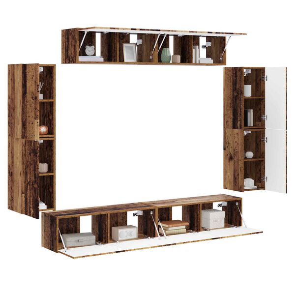 vidaXL TV-skab 8 pcs Gammelt tr&aelig;