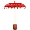vidaXL Balinesisk parasol med base 260 R&oslash;d og brun 190 x 190 x 295 cm