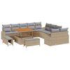 vidaXL Havesofa S&aelig;t 13 stk. 12-Antal s&aelig;der Beige og lys gr&aring;