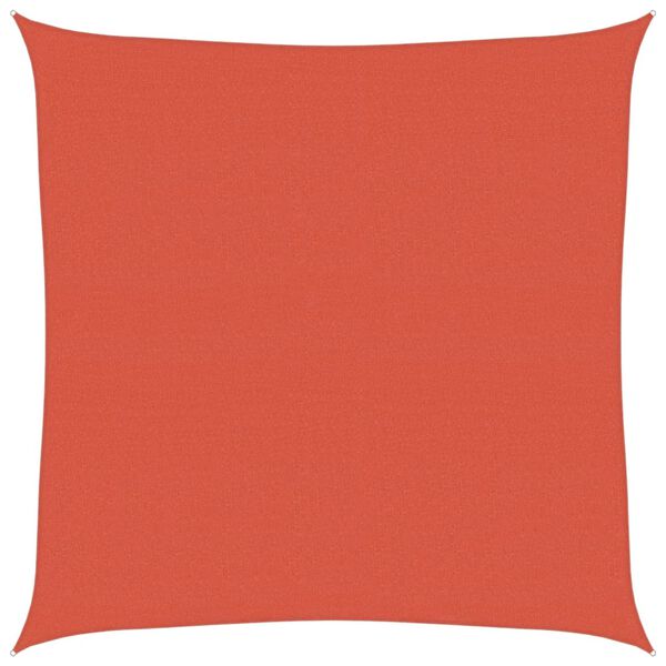 vidaXL solsejl 7x7 m 160 g/m² HDPE terrakotta