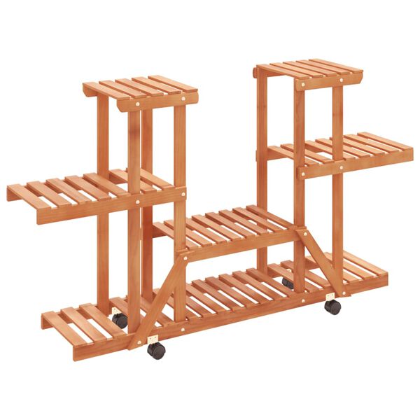 vidaXL blomsterstativ med hjul 110x25x78 cm massivt fyrretræ