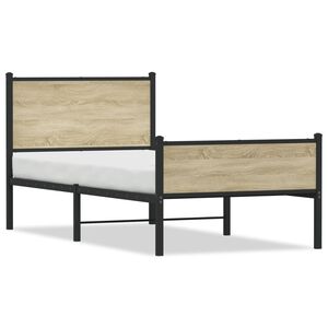 vidaXL sengeramme uden madras 75x190 cm metal sonoma-eg