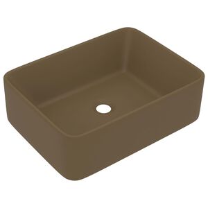 vidaXL luksush&aring;ndvask 41x30x12 cm keramik mat cremefarvet