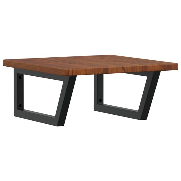 vidaXL badeværelseshylde stål og massivt egetræ