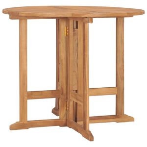 vidaXL foldbart havebord &Oslash;90x75 cm massivt teaktr&aelig;