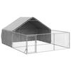 vidaXL Udend&oslash;rs hundeg&aring;rd med l&oslash;beg&aring;rd 4x3x1,9 m Galvaniseret st&aring;l