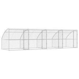 vidaXL Hundehus 4 stk. S&oslash;lv 8 x 2 x 2 m Galvaniseret st&aring;l