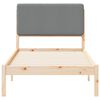 vidaXL Sengestel med Polstret Hovedgavl Lysegr&aring; 90 x 190 cm