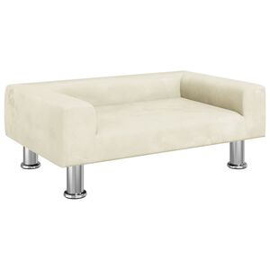 vidaXL sofa til b&oslash;rn 70x45x26,5 cm fl&oslash;jl cremefarvet