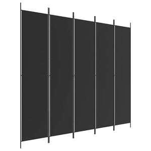 vidaXL 5-panels rumdeler 250x220 cm stof sort