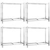 vidaXL d&aelig;kreoler 4 stk. med 2 hylder 110x40x110 cm st&aring;l s&oslash;lvfarvet