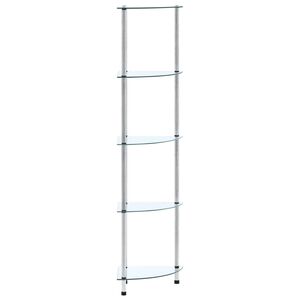 vidaXL reol 5 hylder 30x30x130 h&aelig;rdet glas transparent