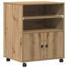 vidaXL Printerstand Artisan Egetr&aelig; 60 x 48 x 74 cm Konstrueret tr&aelig;