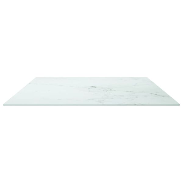 vidaXL bordplade 100x62 cm 8 mm h&aelig;rdet glas med marmordesign hvid