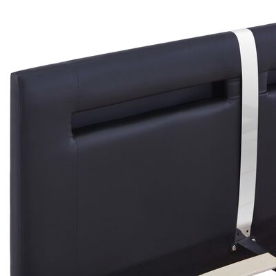 vidaXL sengestel med LED 140 x 200 cm sort kunstlæder