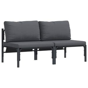 vidaXL Udend&oslash;rs M&oslash;bler med pude 2 Stk Antracit 80 x 80 x 71 cm St&aring;l
