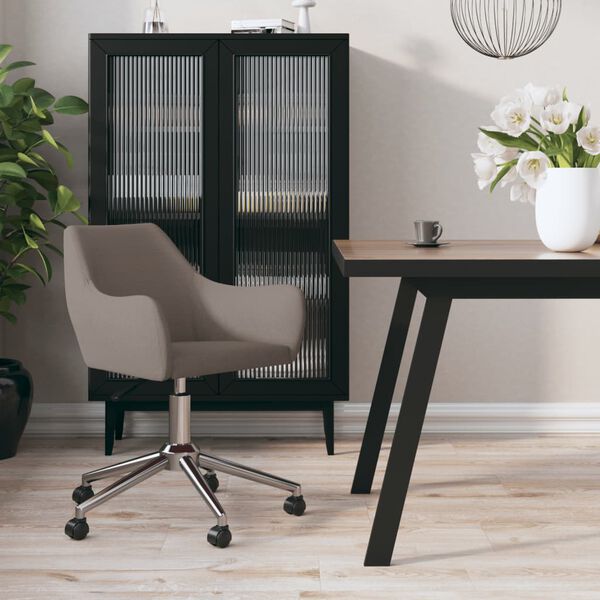 vidaXL drejelig spisebordsstol stof gr&aring;brun