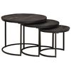 vidaXL Nesting Kaffeborde 3 stk. Sort 54 x 54 x 40 cm