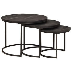 vidaXL Nesting Kaffeborde 3 stk. Sort 54 x 54 x 40 cm
