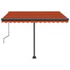 vidaXL fritst&aring;ende markise 300x250 cm automatisk betjening orange/brun