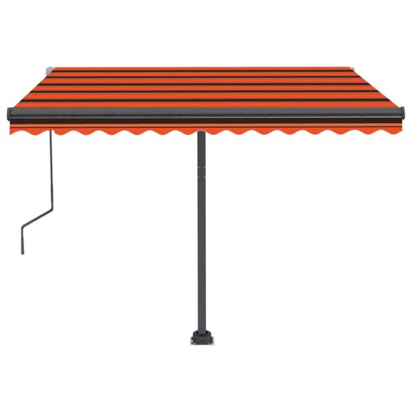 vidaXL fritst&aring;ende markise 300x250 cm automatisk betjening orange/brun