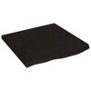 vidaXL bordplade 60x60x(2-4) cm behandlet massivt egetr&aelig; m&oslash;rkebrun