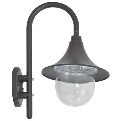 vidaXL havevæglampe E27 42 cm aluminium bronzefarvet