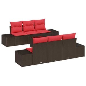 vidaXL Havesofa S&aelig;t 7 stk. Brun polyrattan