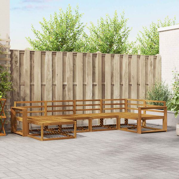 vidaXL Udend&oslash;rs sofagruppe 6 pcs Naturfarvet Massivt Akacietr&aelig;