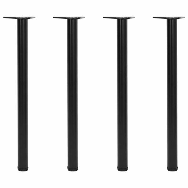 4 bordben, justerbar højde, sorte, 870 mm