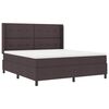 vidaXL LED Box Spring Bed med madras M&oslash;rk Brun 180 x 200 cm Stof