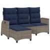 vidaXL loungestol med hynder og l&aelig;nefunktion L-formet polyrattan gr&aring;