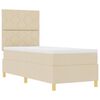 vidaXL LED Box Spring Bed med madras Creme 80 x 200 cm Stof