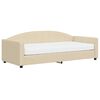 vidaXL daybed med madras 90x200 cm stof cremefarvet