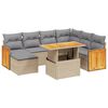 vidaXL sofas&aelig;t til haven 8 dele med hynder polyrattan beige
