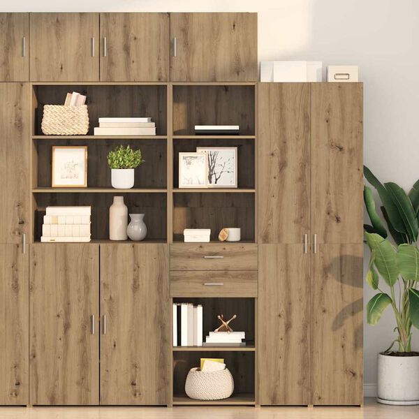 vidaXL Highboard Artisan Egetr&aelig; 50 x 42,5 x 225 cm Konstrueret tr&aelig;