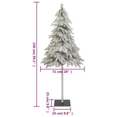 vidaXL kunstigt juletræ med sne og 150 LED'er 150 cm