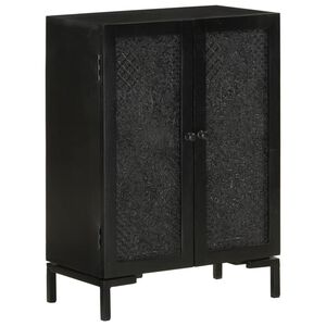 vidaXL sk&aelig;nk 55x30x77 cm massivt mangotr&aelig; og jern sort
