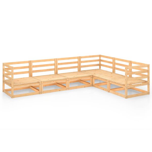 vidaXL lounges&aelig;t til haven 6 dele massivt fyrretr&aelig;